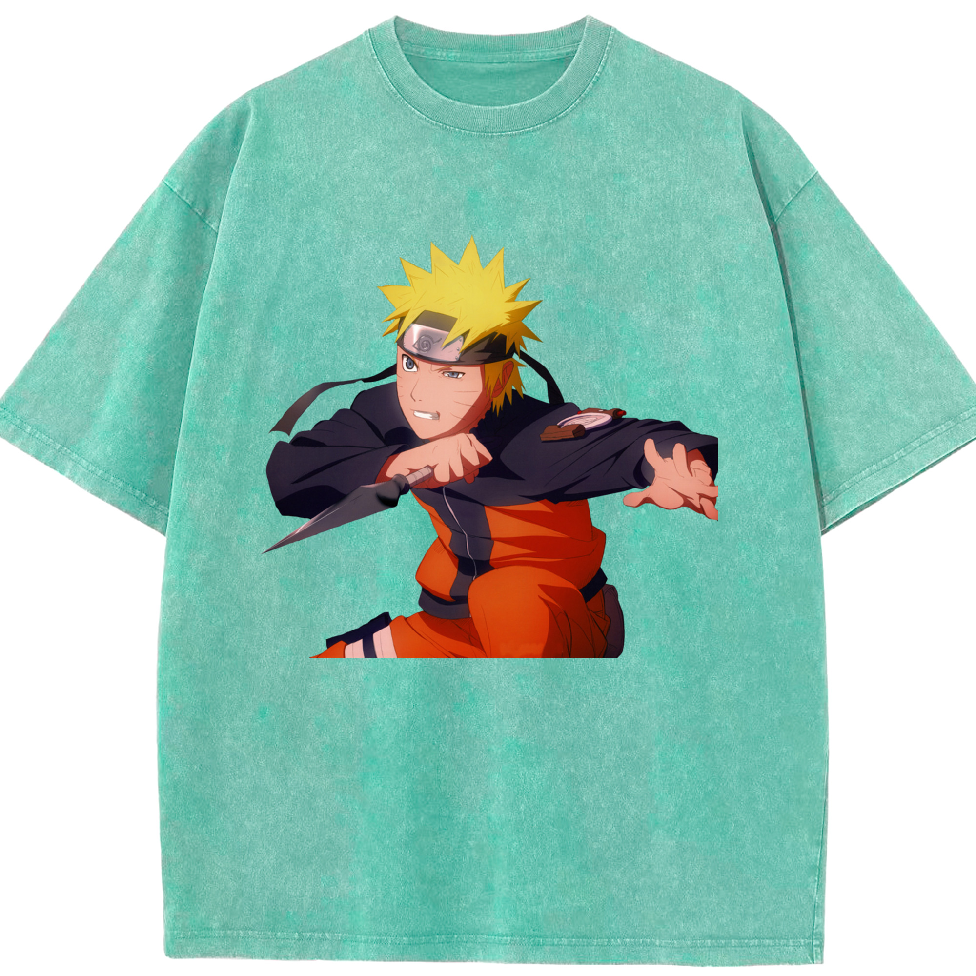 （画像用） NARUTO -ナルト- うずまき ナルト Uzumaki Naruto 綿100% ヴィンテージ風 半袖Tシャツ（フロントプリント）